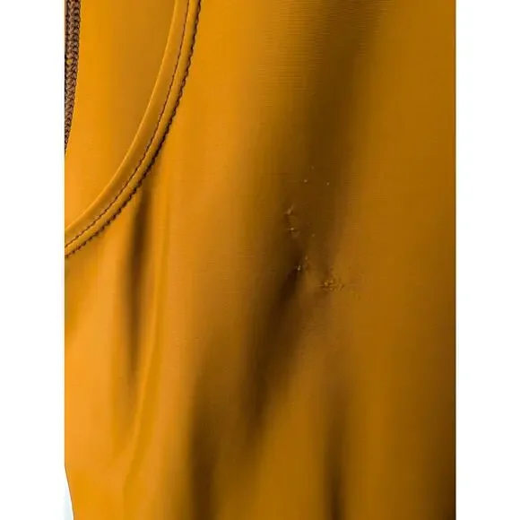 Hikerkind Mustard Gold Recycled Crop Active Tank Sleeveless Made in USA XS - Picture 5 of 8
